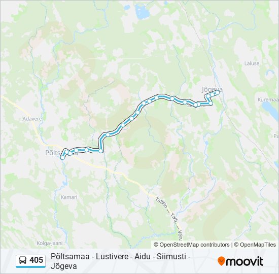 405 bus Line Map