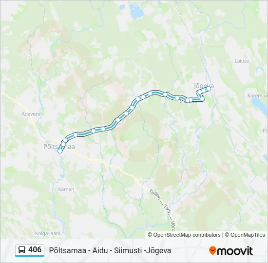 406 Bus Line Map