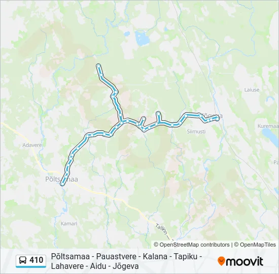 410 Bus Line Map