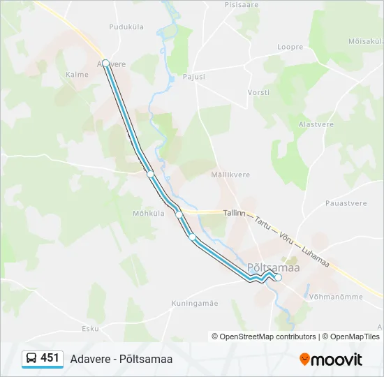 451 Bus Line Map