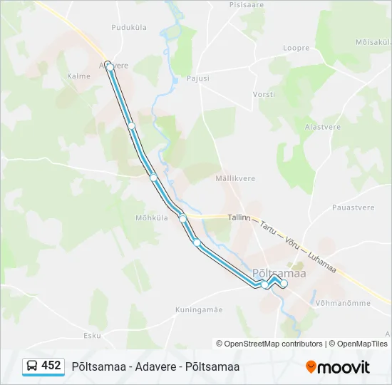 452 Bus Line Map