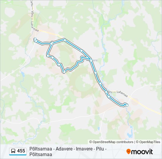 455 bus Line Map