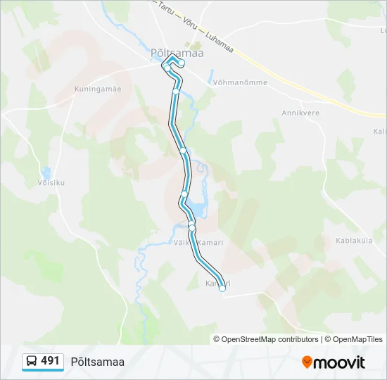 491 Bus Line Map