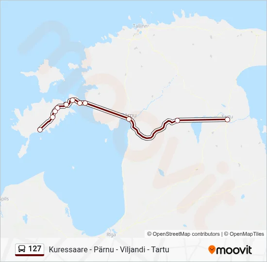 127 Bus Line Map