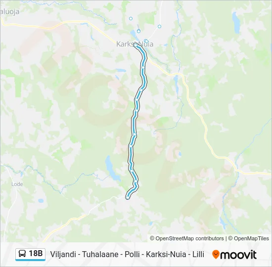 Автобус 18B: карта маршрута