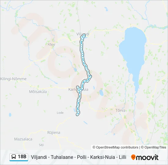 18B Bus Line Map