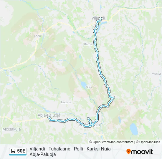 50E Bus Line Map