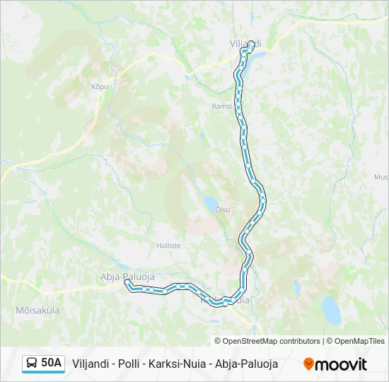 Автобус 50A: карта маршрута