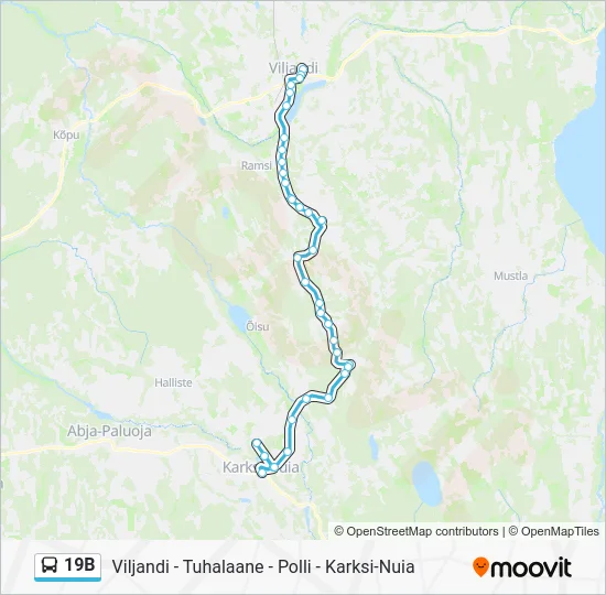 Автобус 19B: карта маршрута