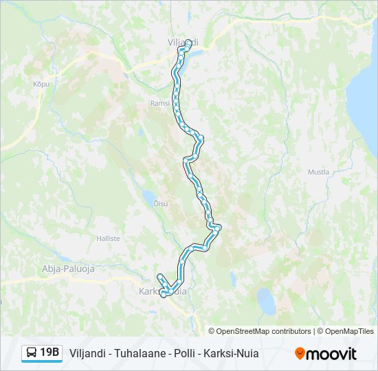 19B bus Line Map