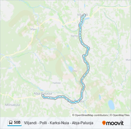 Автобус 50B: карта маршрута