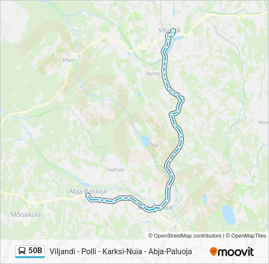 Автобус 50B: карта маршрута