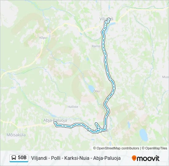 50B Bus Line Map