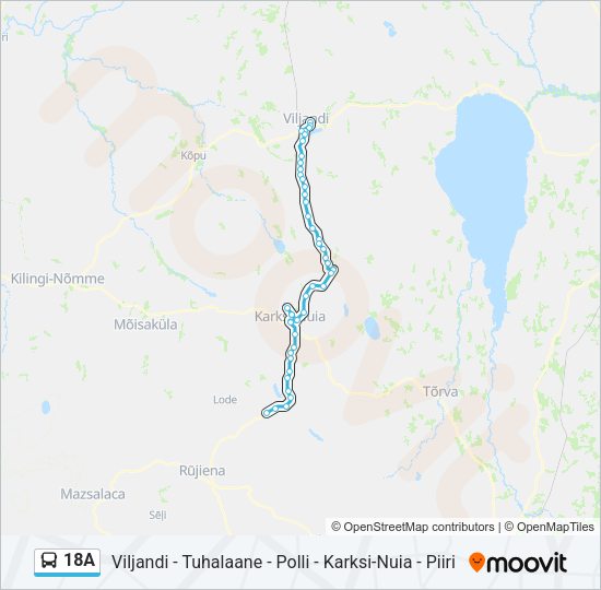Автобус 18A: карта маршрута