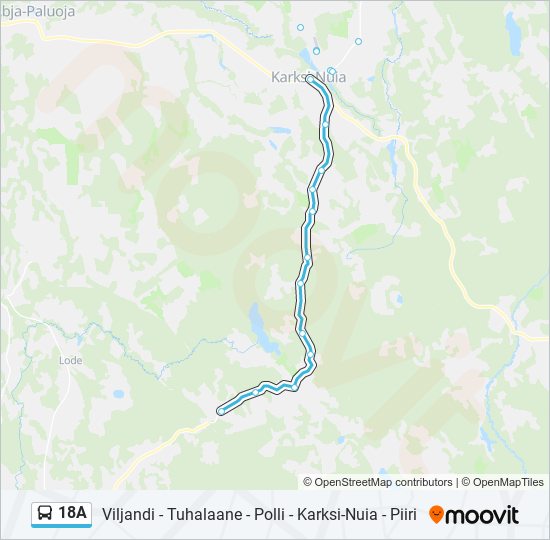 18A bus Line Map