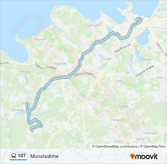 107 bus Line Map