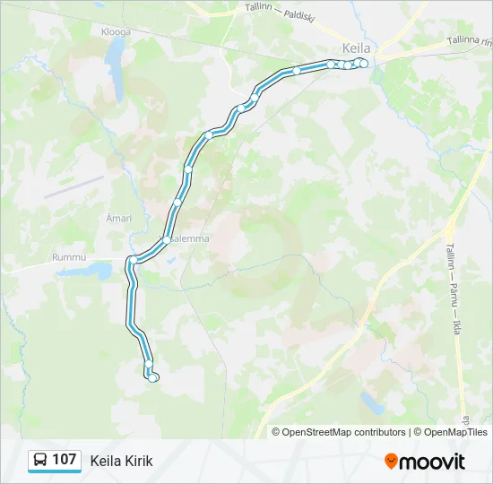 107 Bus Line Map