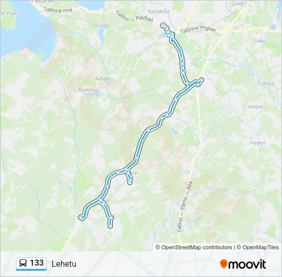 133 Bus Line Map