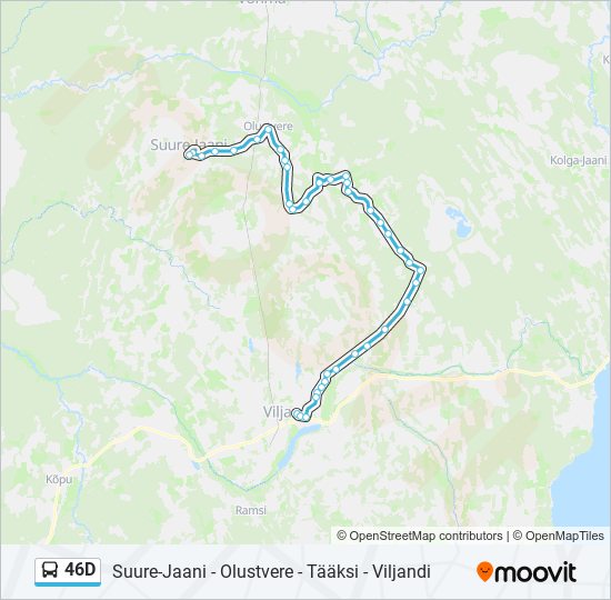 46D bus Line Map