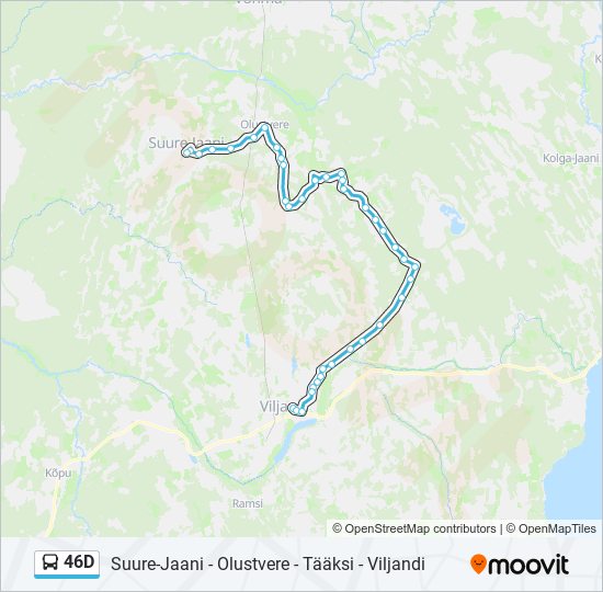 Автобус 46D: карта маршрута
