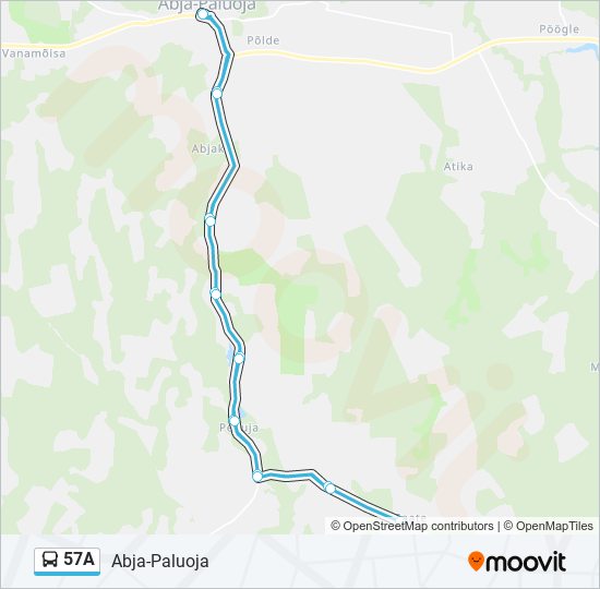 Автобус 57A: карта маршрута