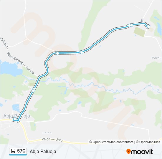 57C bus Line Map