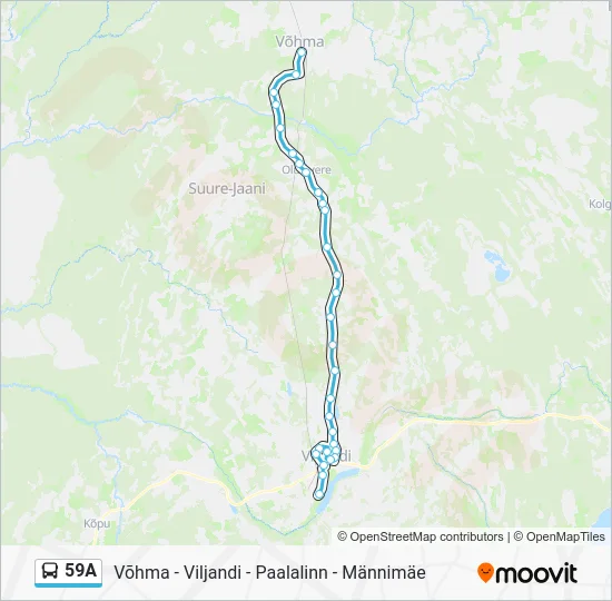 Автобус 59A: карта маршрута
