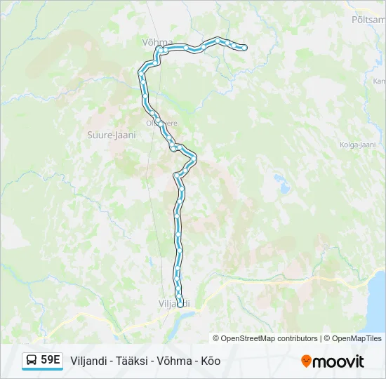Автобус 59E: карта маршрута