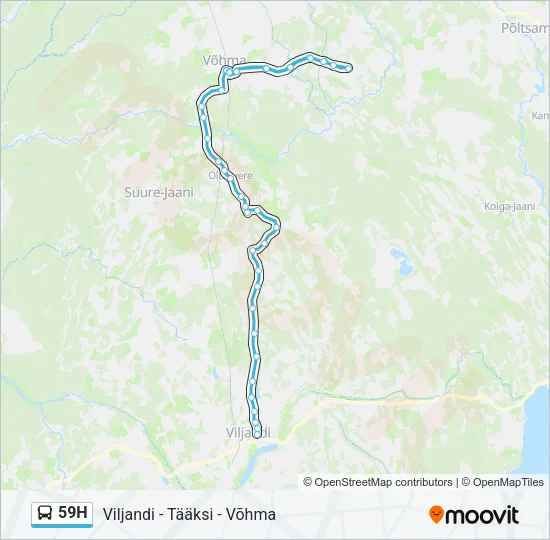 Автобус 59H: карта маршрута