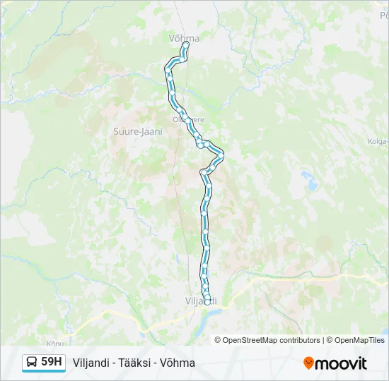 Автобус 59H: карта маршрута