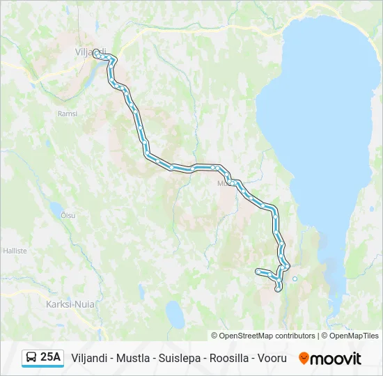 Автобус 25A: карта маршрута
