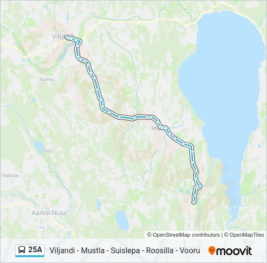 25A Bus Line Map