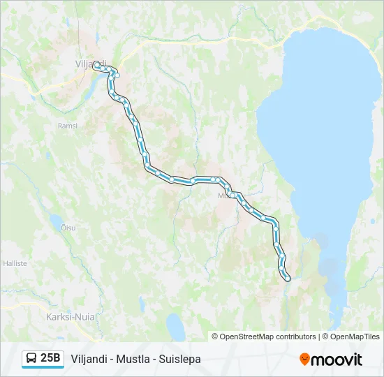 25B Bus Line Map