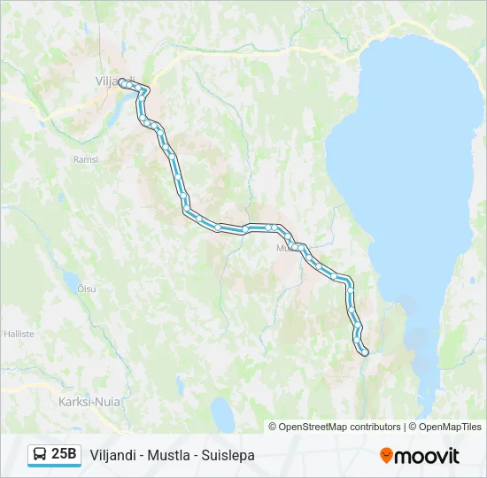 25B Bus Line Map