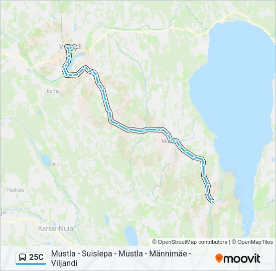 Автобус 25C: карта маршрута