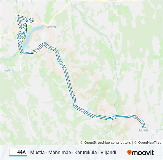 Автобус 44A: карта маршрута