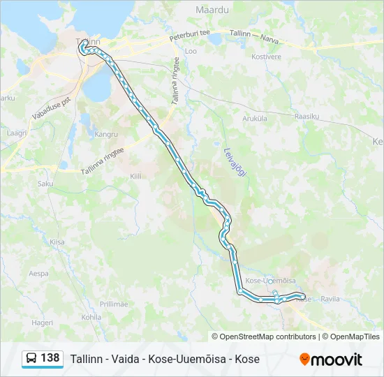 Автобус 138: карта маршрута