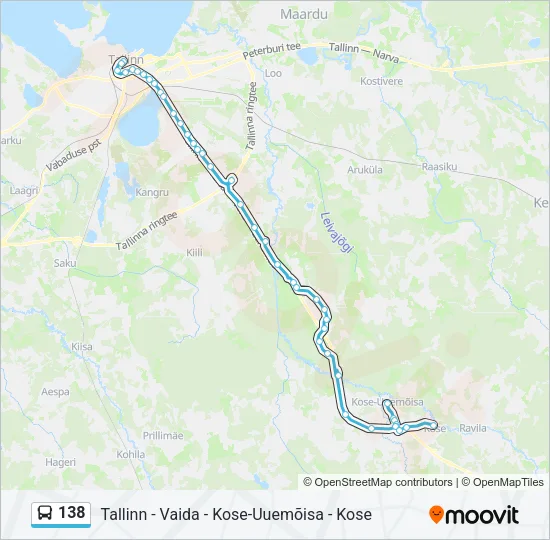 Автобус 138: карта маршрута