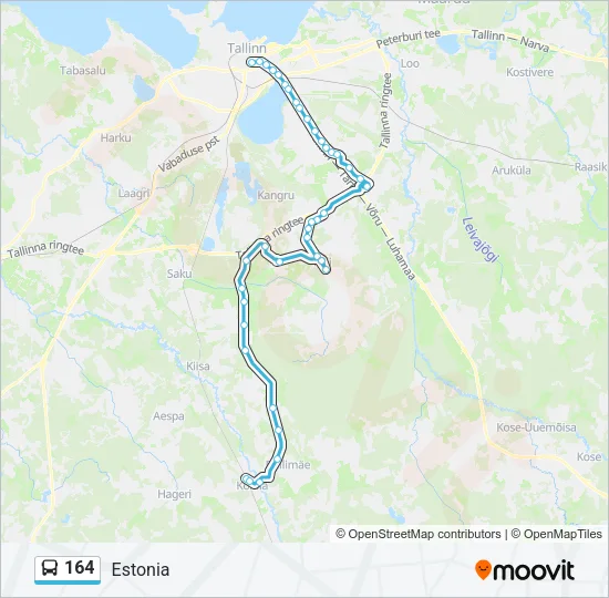 164 Bus Line Map