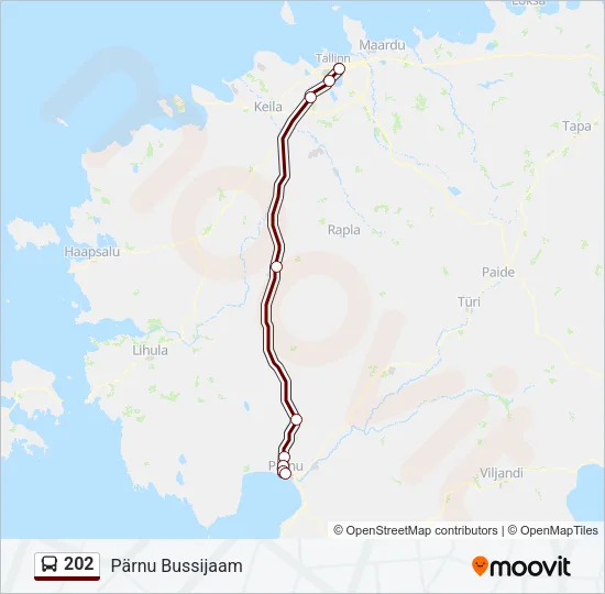 202 Bus Line Map
