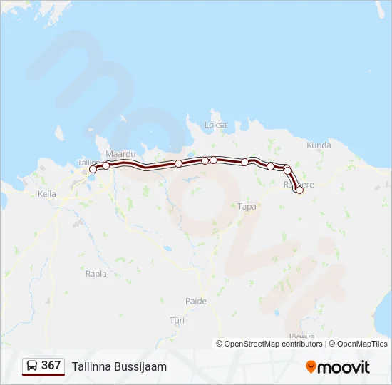 367 Bus Line Map