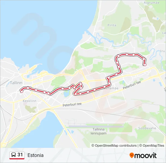 31 Bus Line Map