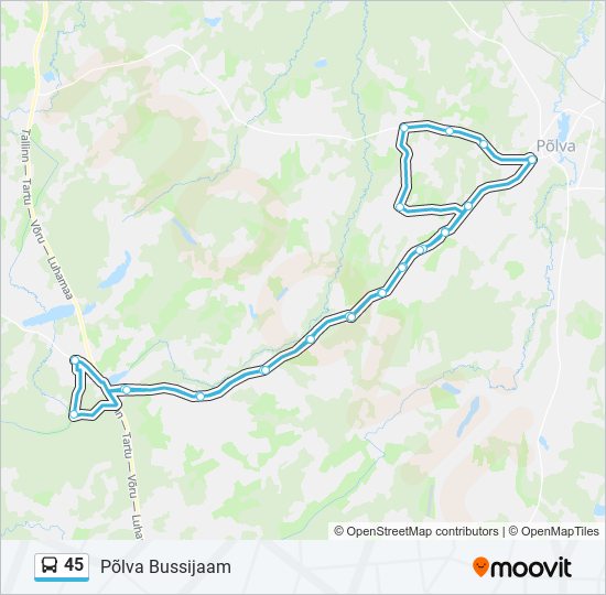 45 bus Line Map