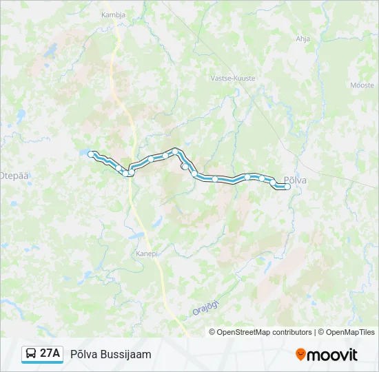 Автобус 27A: карта маршрута
