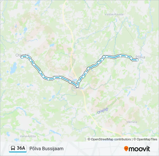 Автобус 36A: карта маршрута