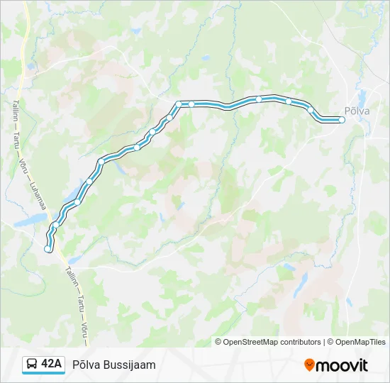 Автобус 42A: карта маршрута
