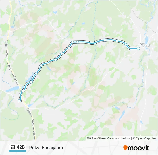Автобус 42B: карта маршрута