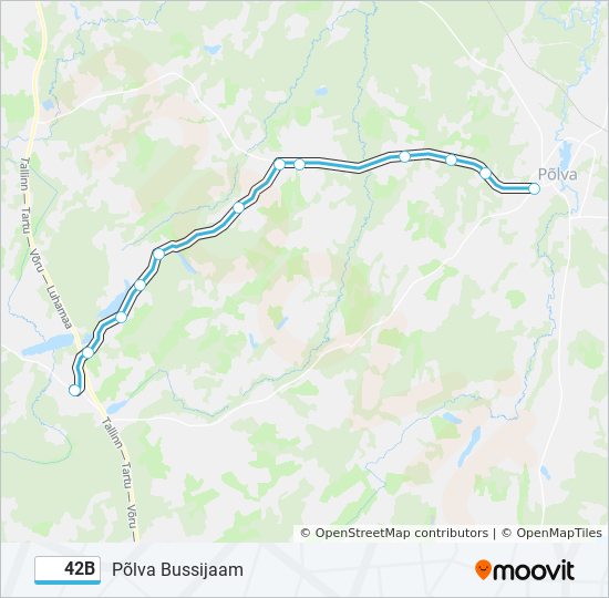 Автобус 42B: карта маршрута