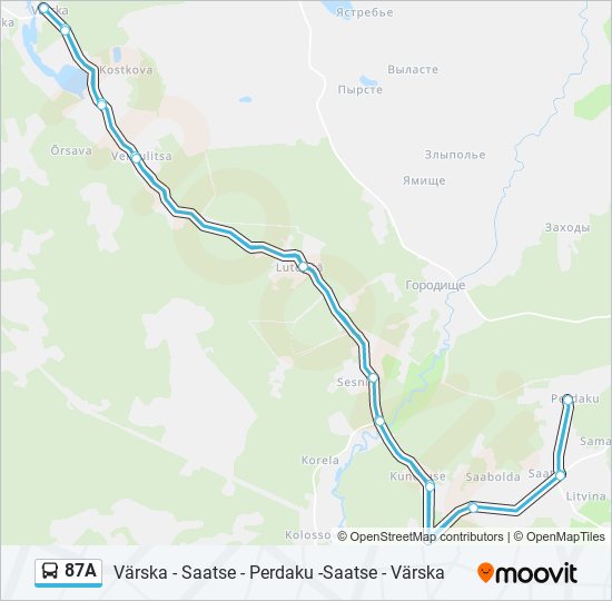 87A bus Line Map