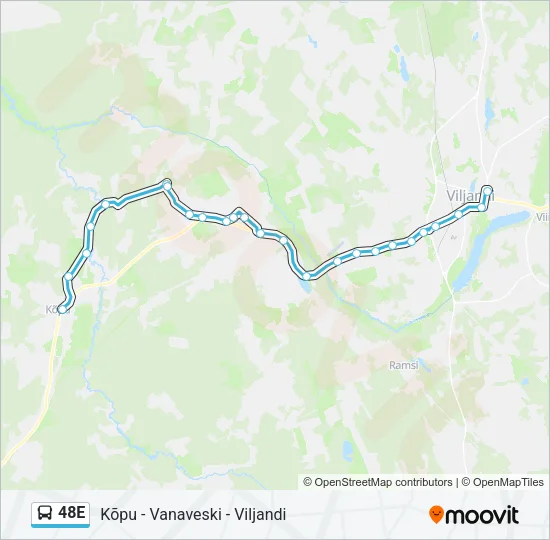 48E Bus Line Map